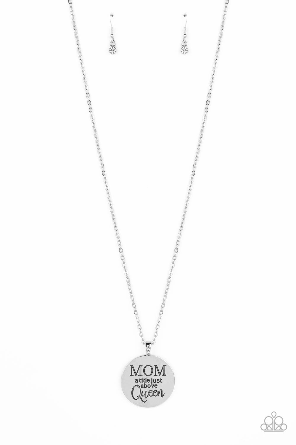 Mother Dear Paparazzi Accessories Necklace with Earrings - White