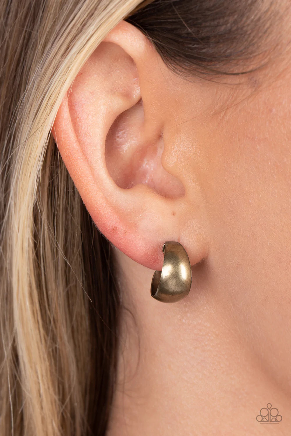 Burnished Beauty Paparazzi Accessories Brass Hoop Earrings