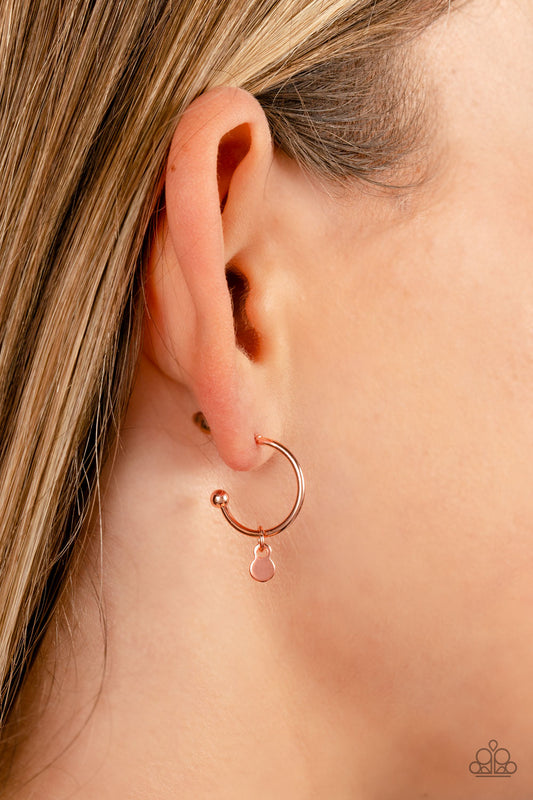 Modern Model Paparazzi Accessories Earrings  Copper