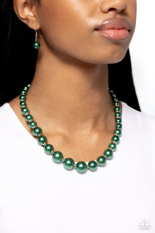 Manhattan Mogul Paparazzi Accessories Necklace with Earrings Green