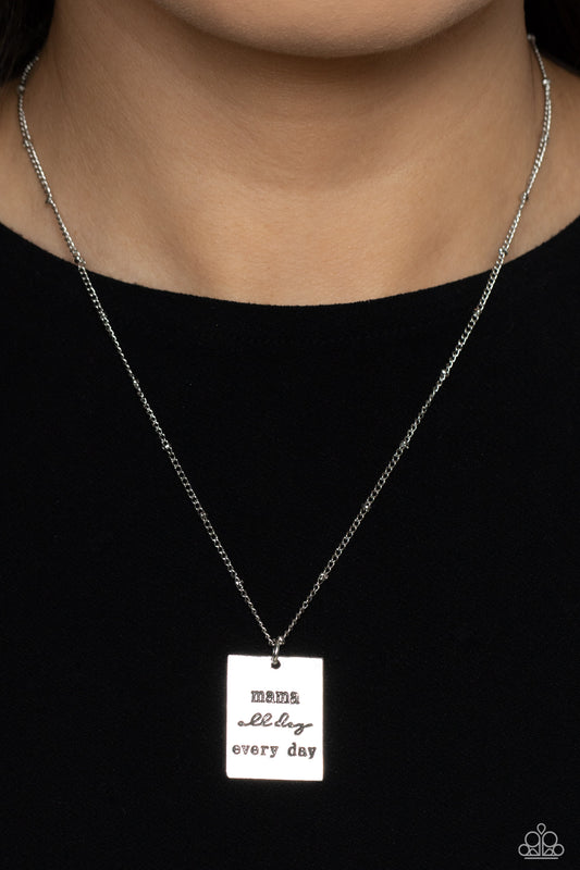 Mama MVP Paparazzi Accessories Necklace with Earrings - Silver