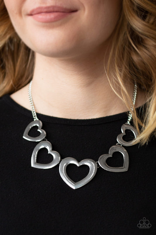 Hearty Hearts Paparazzi Accessories Necklace with Earrings