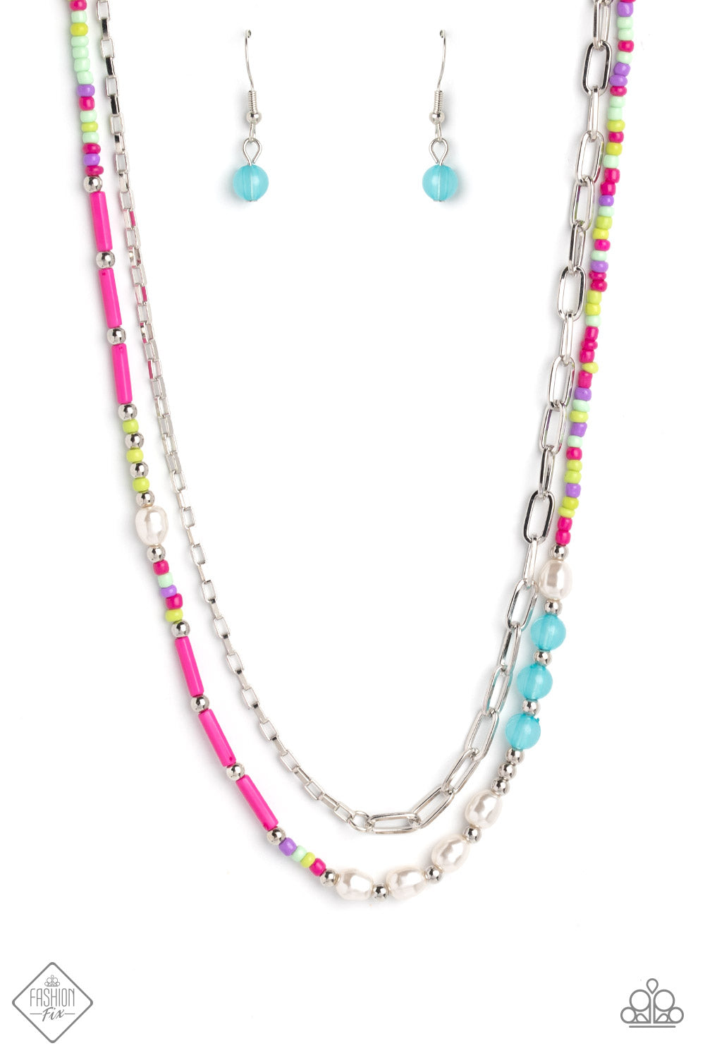 Coastal Composition Paparazzi Accessories Necklace with Earrings