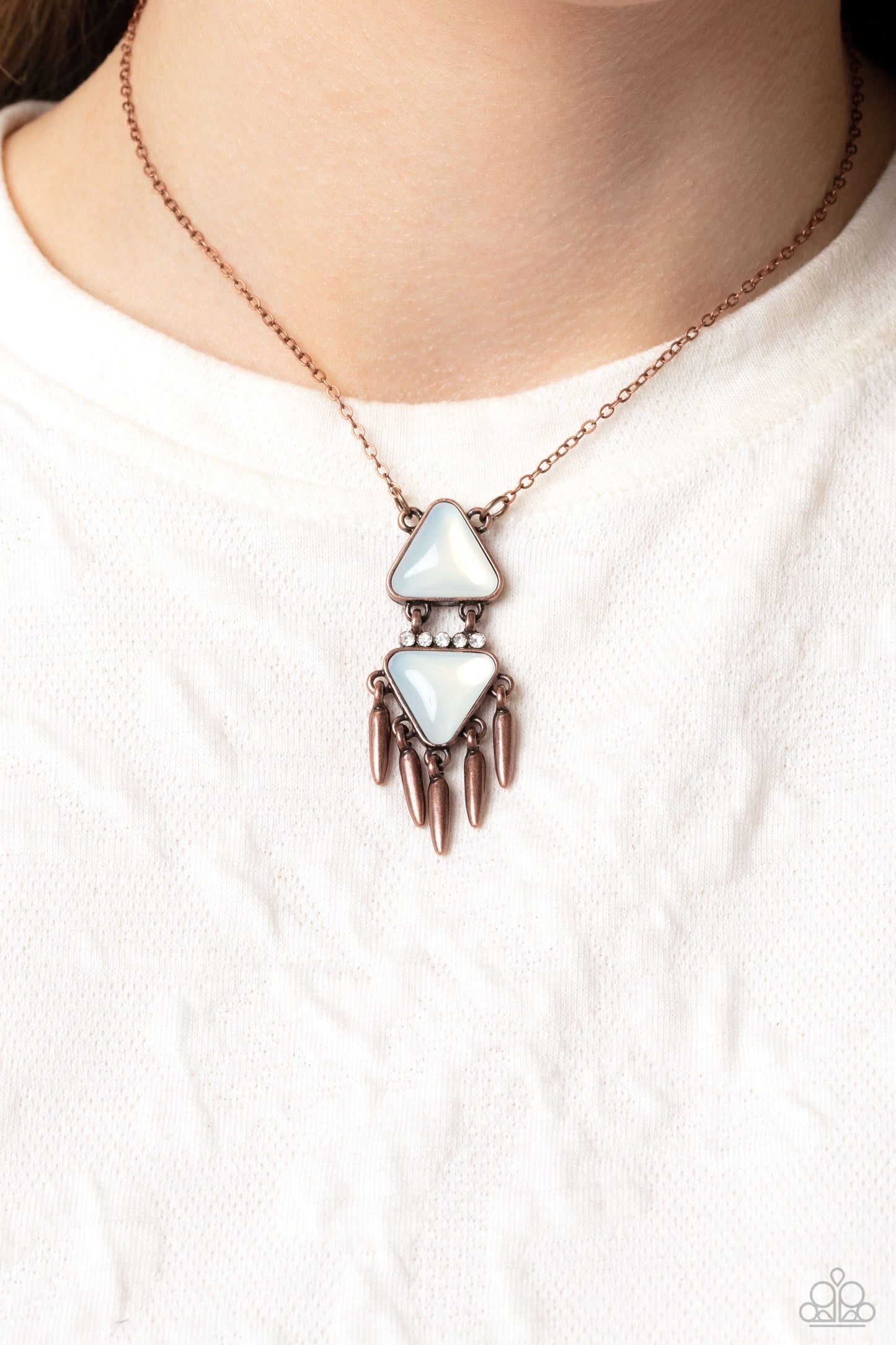 Under the FRINGE Paparazzi Accessories Necklace with Earrings Copper