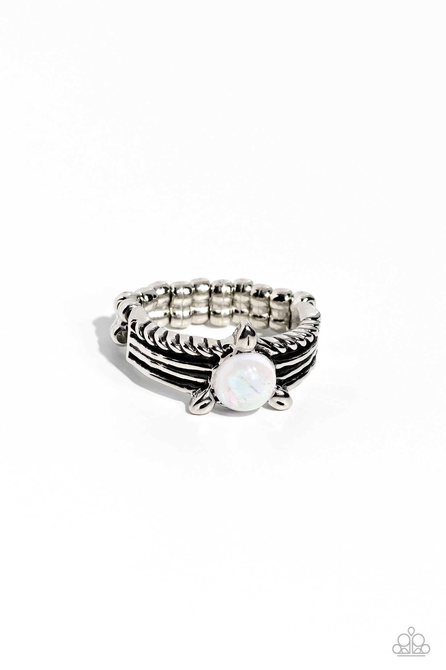 Sinuous Spotlight Paparazzi Accessories Ring - White