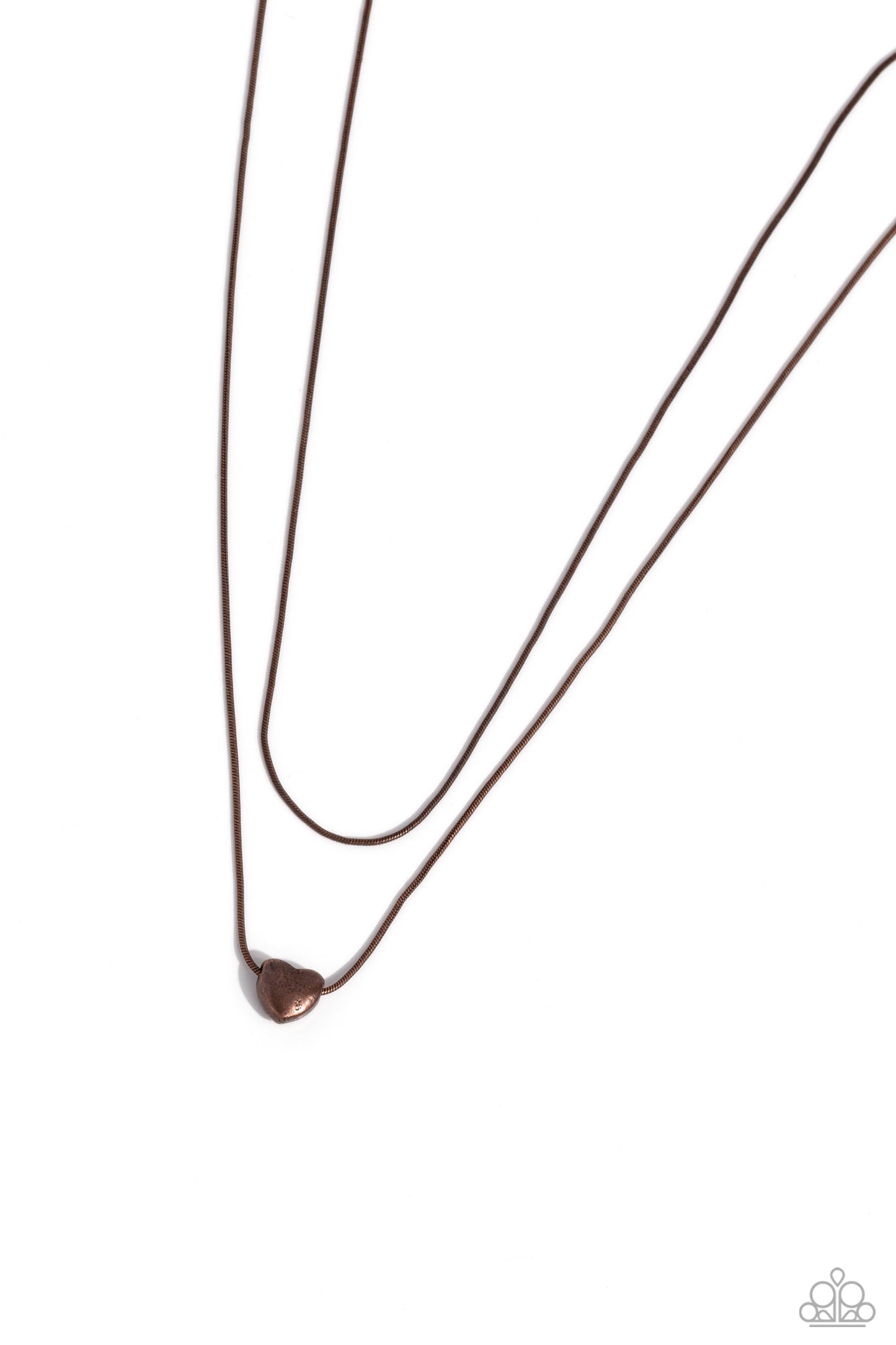 Sweetheart Series Paparazzi Accessories Necklace with Earrings Copper