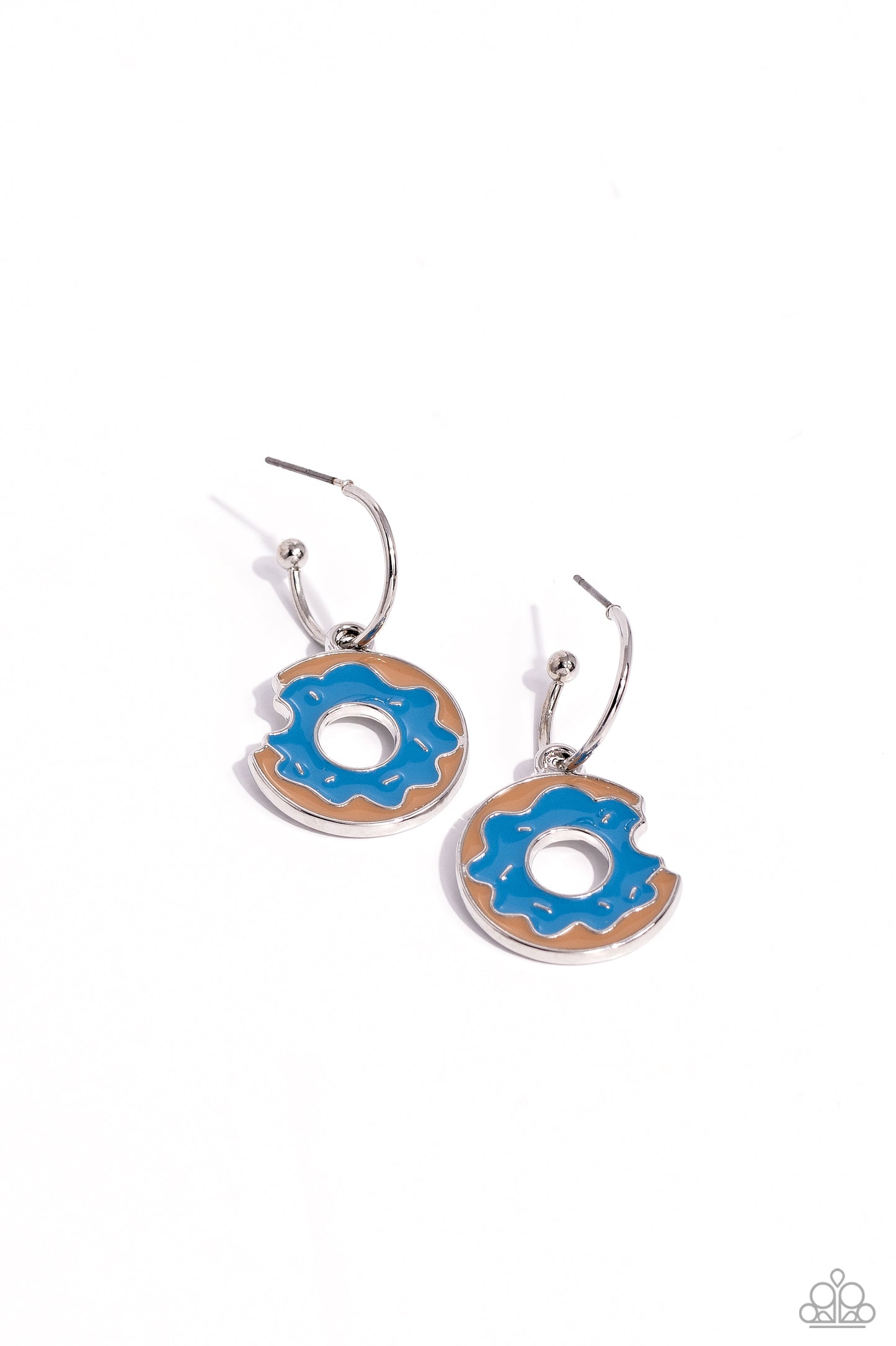 Donut Delivery Paparazzi Accessories Hoop Earrings Blue