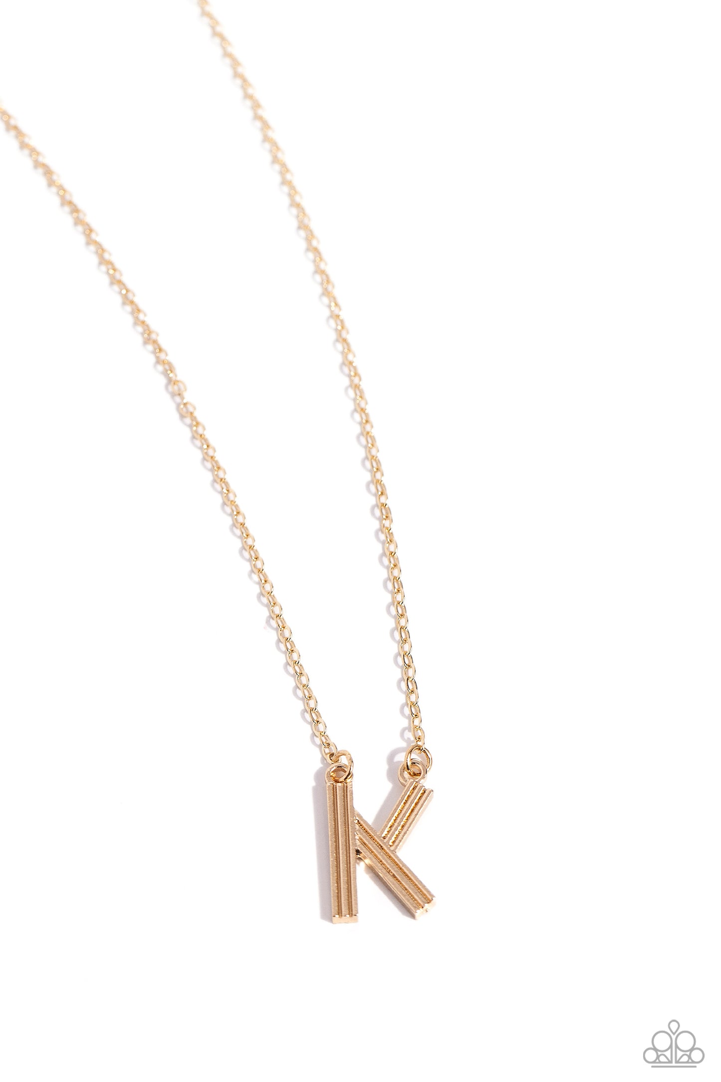 Leave Your Initials Paparazzi Accessories Necklace with Earrings Gold - K