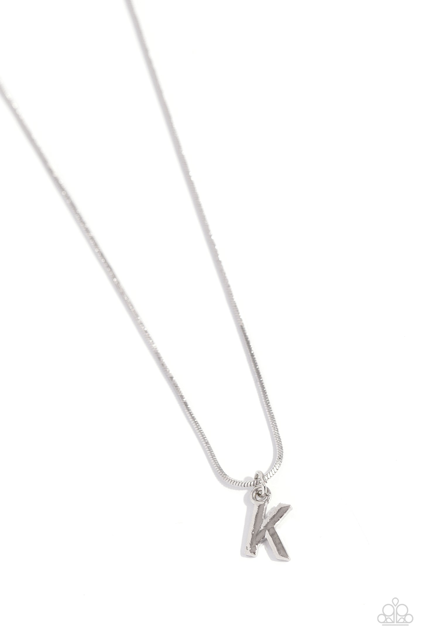 Seize the Initial Paparazzi Accessories Necklaces with Earrings - Silver - K