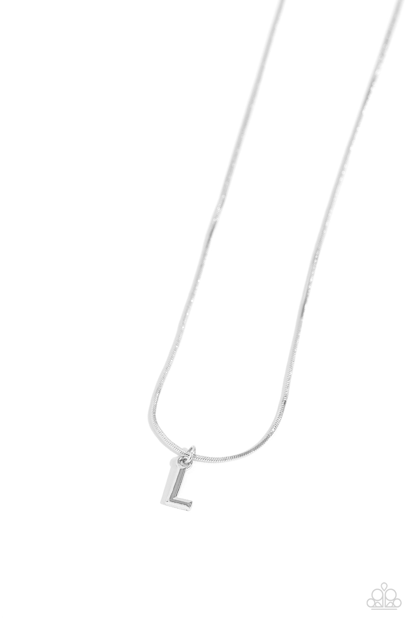 Seize the Initial Paparazzi Accessories Necklaces with Earrings - Silver - L