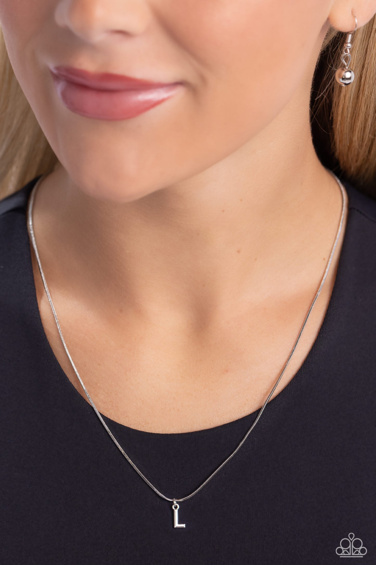 Seize the Initial Paparazzi Accessories Necklaces with Earrings - Silver - L