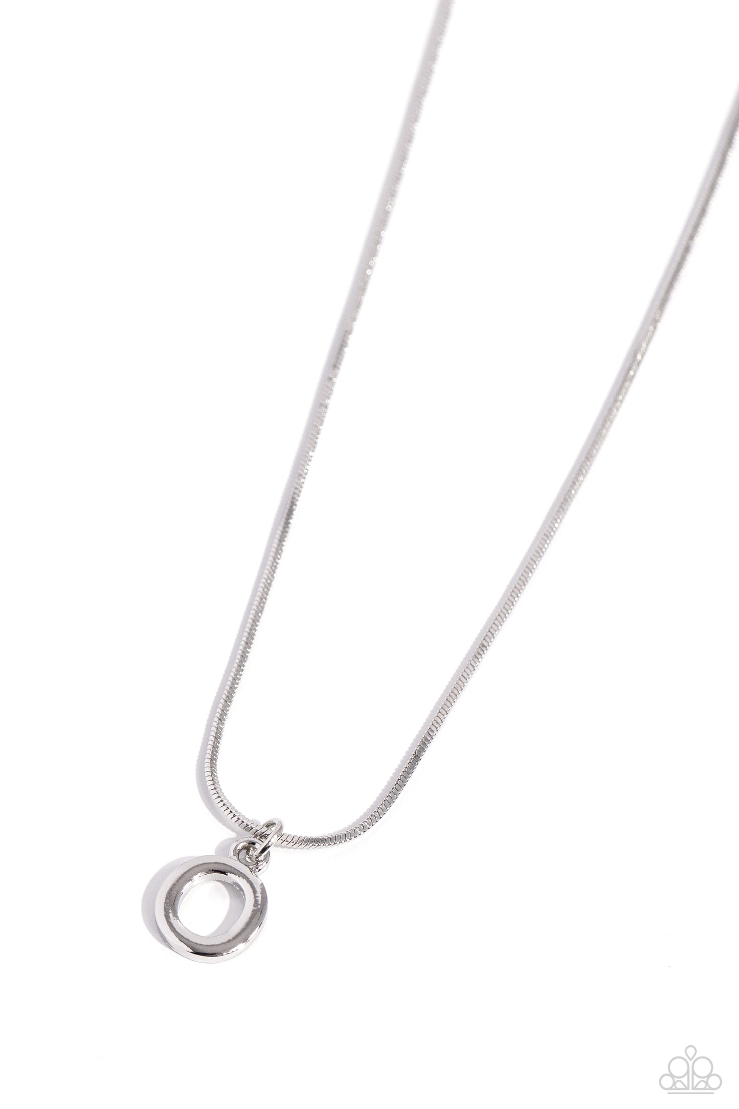 Seize the Initial Paparazzi Accessories Necklaces with Earrings - Silver - O