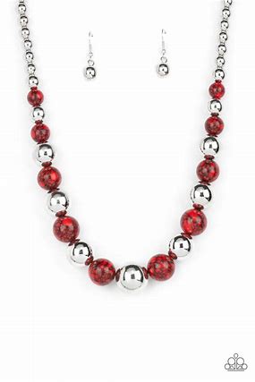 Stone Age Adventurer Paparazzi Accessories Necklace with Earrings Red