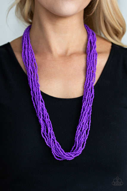 Congo Colada Necklace with Earrings Purple