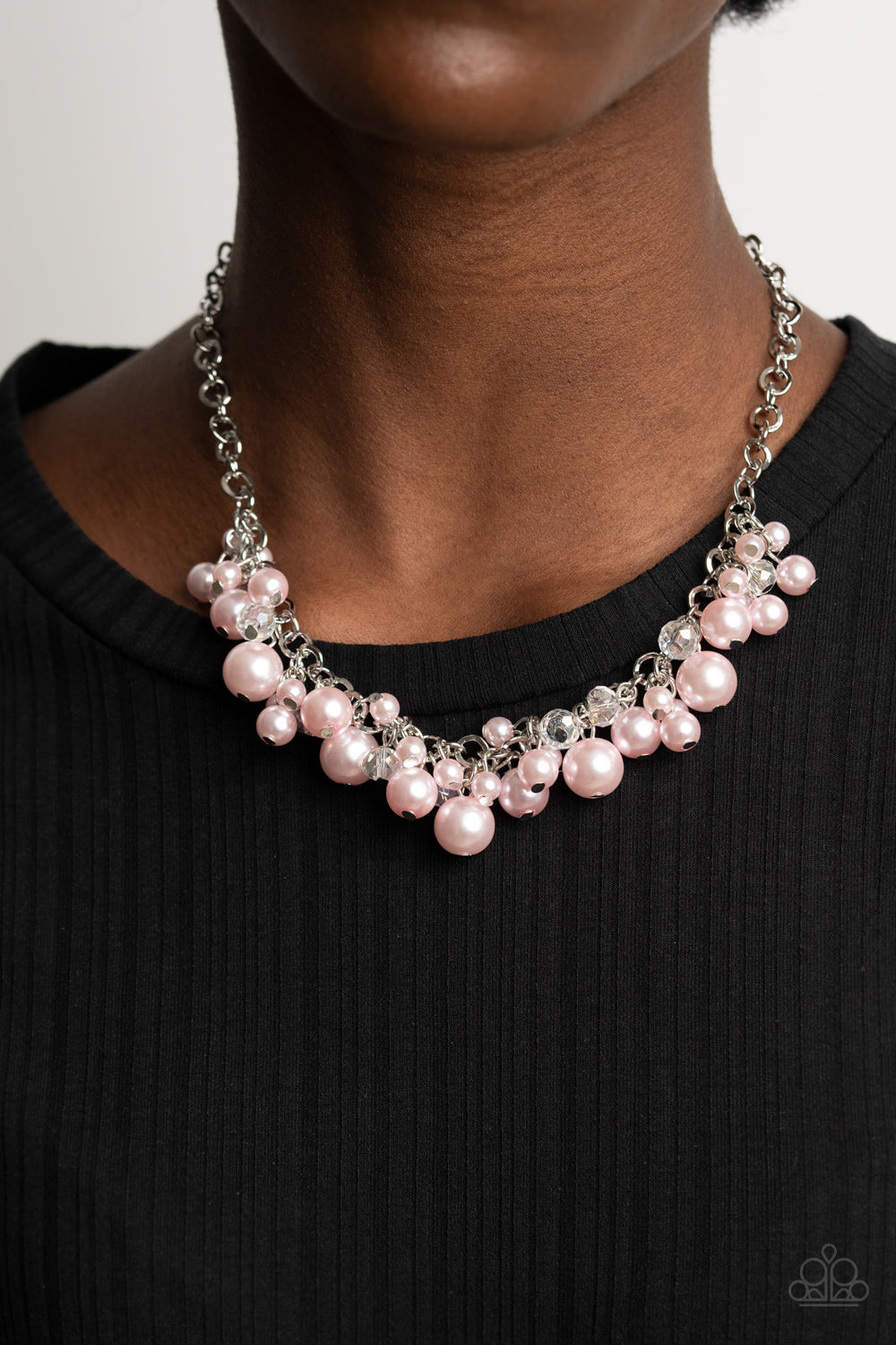 Positively Pearl-escent Paparazzi Accessories Necklace with Earrings