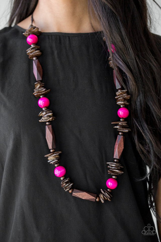 Cozumel Coast Necklace with Earrings Pink